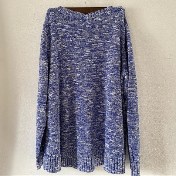 OLD NAVY Crewneck Cozy Knit Blue Speckled Sweater Size XL Speckled Woven - Picture 7 of 8